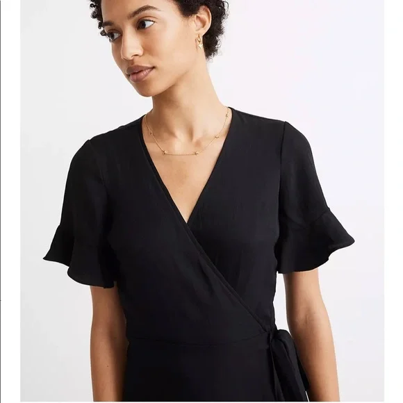 Madewell Ruffle Sleeve Wrap Dress - Picture 2 of 5
